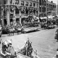 Floats from a Meck Day Parade, Courtesy of the Robinson-Spangler Carolina Room, Charlotte Mecklenburg Library.