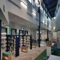 A lobby photo from Charlotte Mecklenburg Library's newly renovated North County Regional Library