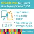 Charlotte Mecklenburg Library moves into Phase 2 of its multi-phased re-opening plan on September 30, 2020.