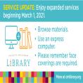 Charlotte Mecklenburg Library returns to Level 2 of its reopening plan on March 1, 2021.