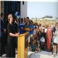 Carol Myers, then-chief of Public Services, speaks at North County opening, 1997.